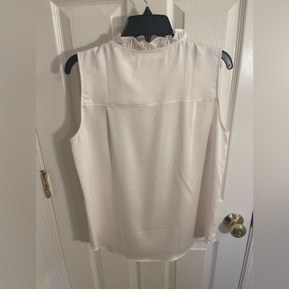 NWOT LOFT sleeveless ruffle neck blouse - Picture 2 of 4